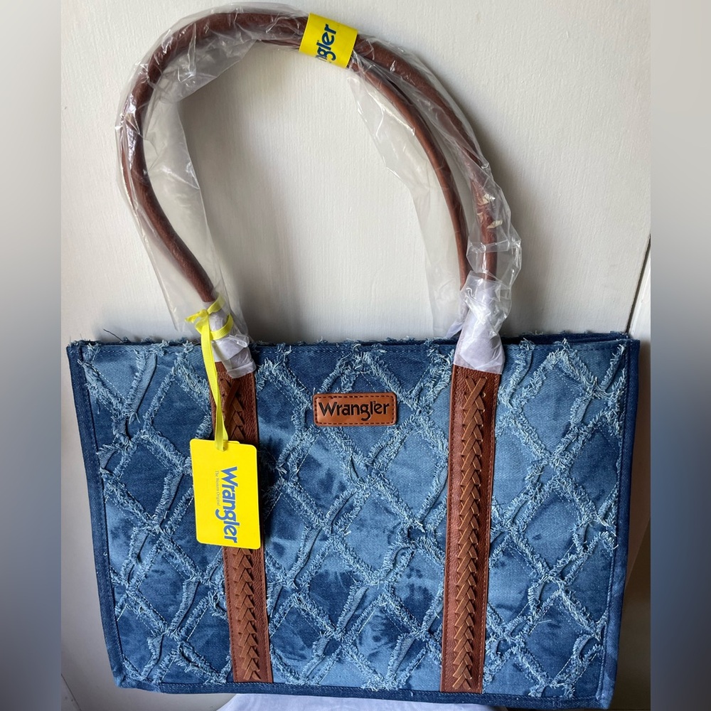 BNWT Wrangler Frayed Denim Tote